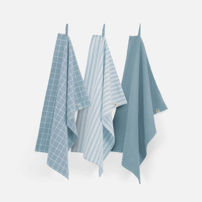 Walra Keukenset Dry w. Cubes Uni, Stripes & Blocks Jeans Blauw