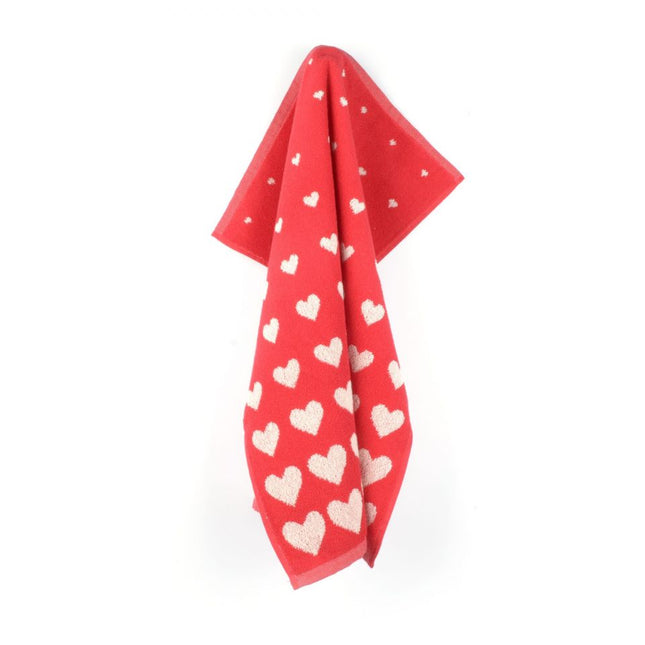 Handdoek Hartjes Rood