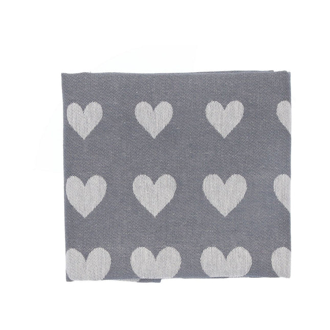 Theedoek Hartjes Antraciet