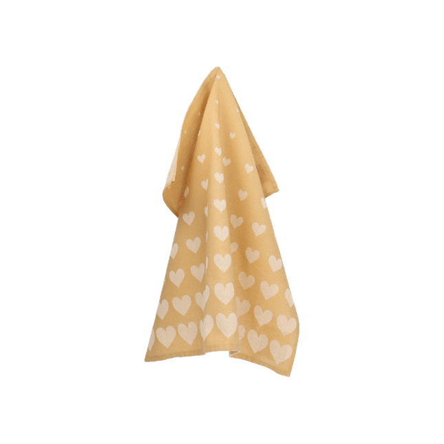 Theedoek Hartjes Geel