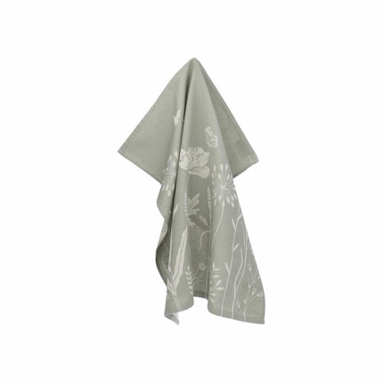 Theedoek Wild Flowers Dark Green