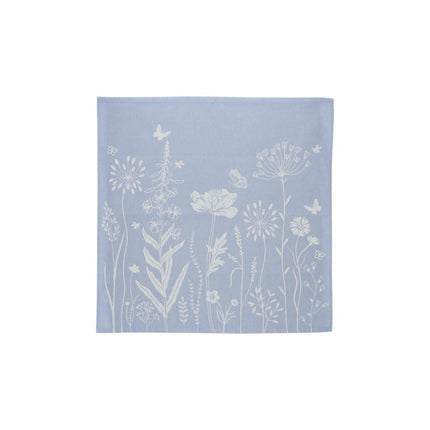 Theedoek Wild Flowers Grijs Blauw