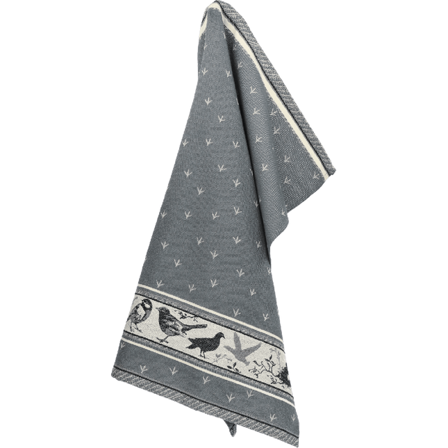 Theedoek Vogel Antraciet