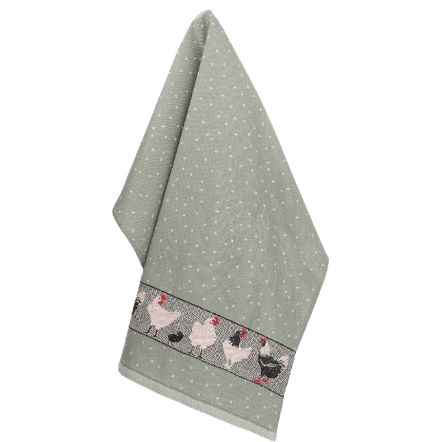 Theedoek Kip Dark Green