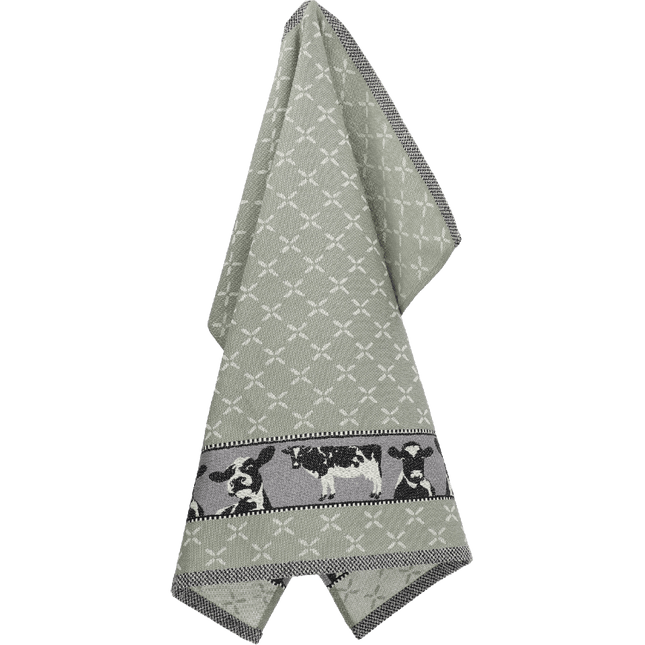 Theedoek Koe donker groen