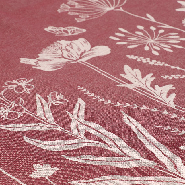Theedoek Wild Flowers Burgundy