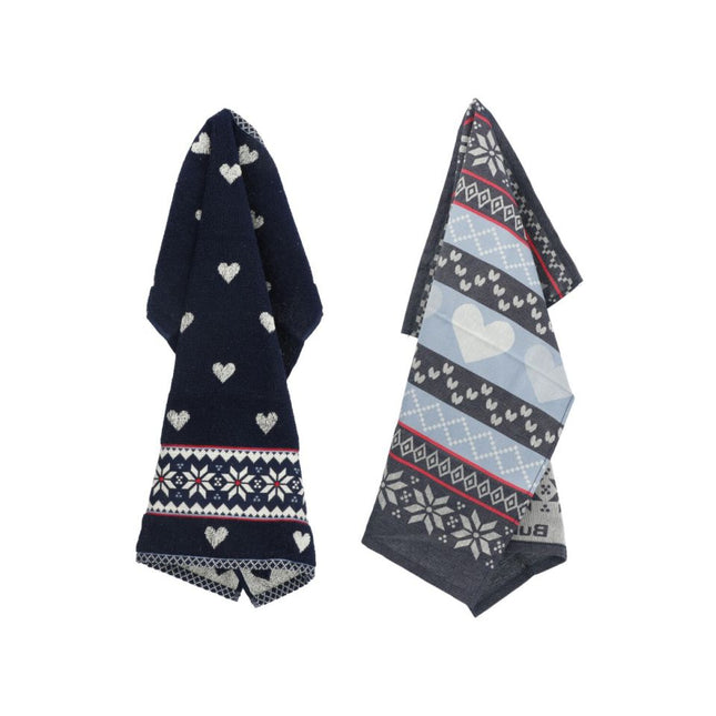 Theedoek Winter Donker Blauw