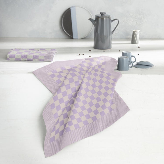 Theedoek Barbeque pastel Lila
