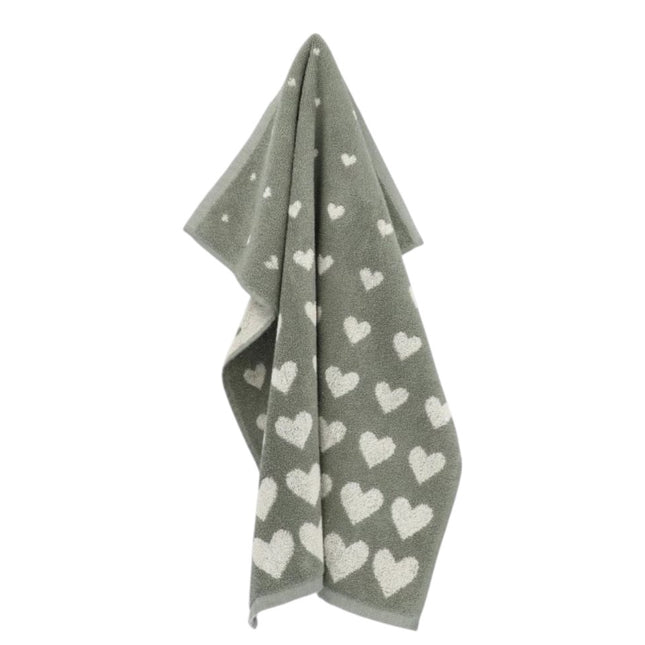 Handdoek Hartjes Donker Groen