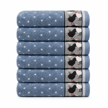 Handdoek Kip Grijsblauw - set van 6