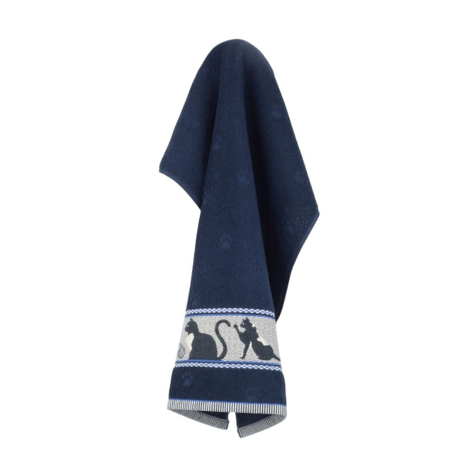 Handdoek Kat Donker Blauw
