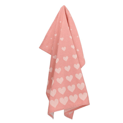 Theedoek Hartjes Pink