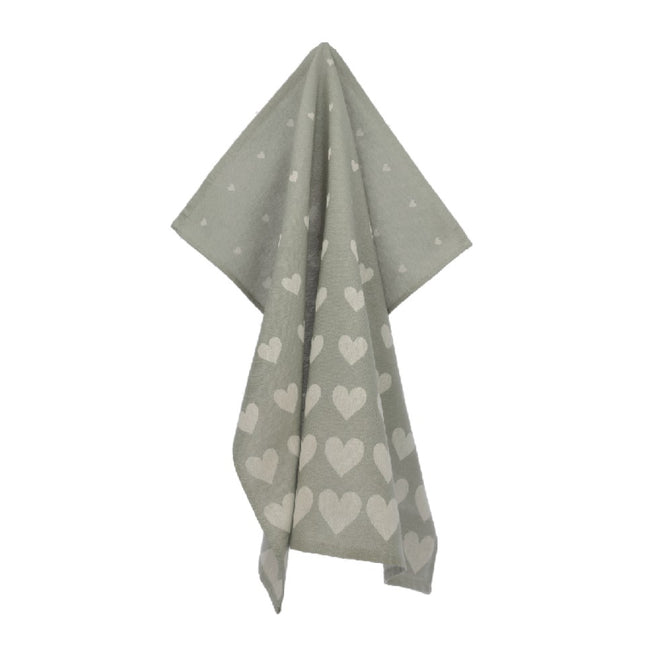 Theedoek Hartje Donker Groen