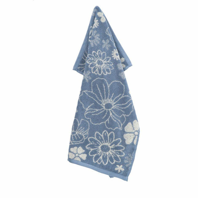 Handdoek Flowerbed Grijs Blauw