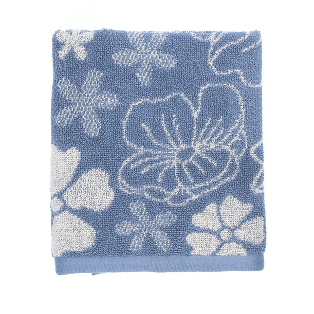 Handdoek Flowerbed Grijs Blauw