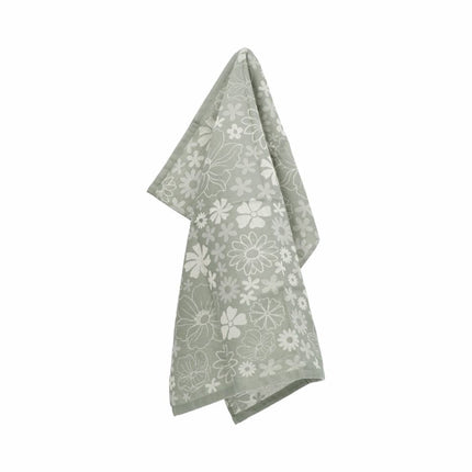 Theedoek Flowerbed Dark Green
